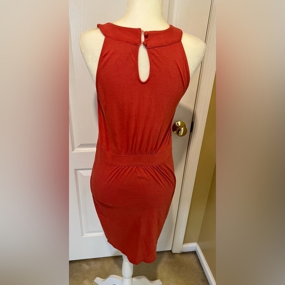 Ann Taylor Loft Peach orange cotton blend dress size small - Picture 3 of 4